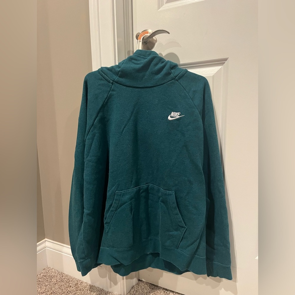 Turquoise Nike high neck hoodie size xl